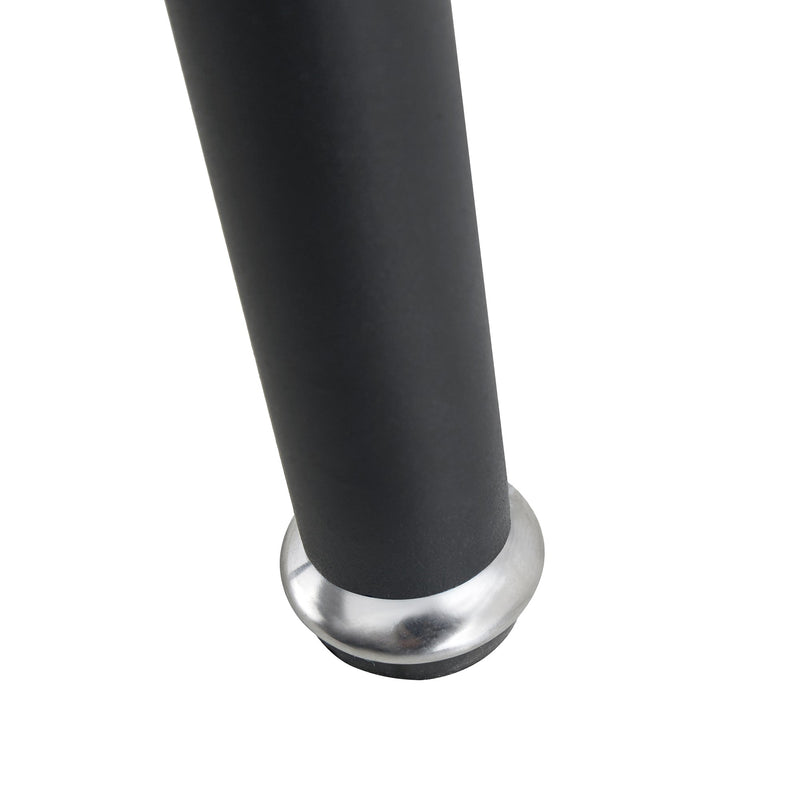 A modern minimalist circular dining table with a diameter of 40 inches, a 0.3 inch thick imitation marble pattern tabletop and black metal legs 40 'x 40' x 30 'DT-1164