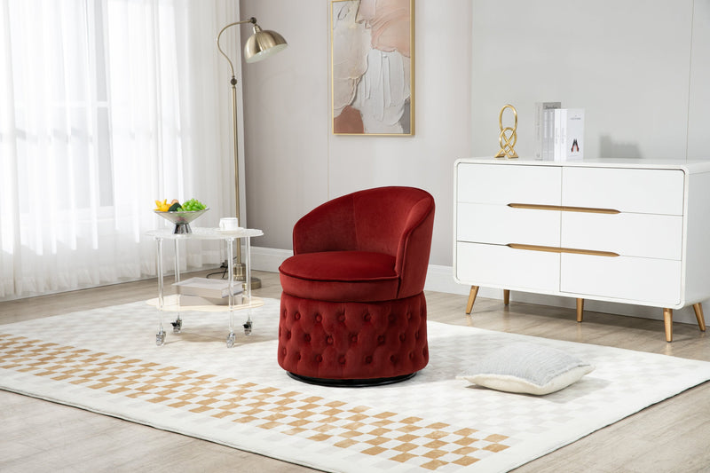 360 Degree Swivel Cuddle Barrel Accent Sofa Chairs, Round Armchairs with Wide Upholstered, Fluffy Velvet Fabric Chair for Living Room, Bedroom, Office, Waiting Rooms