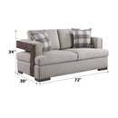 Niamey Loveseat With 2 Toss Pillows - Walnut