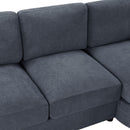 Modern L-Shaped Sectional Sofa With Curved Chaise, USB Ports, And Side Storage Pockets by HouseOfZazla