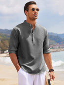 Half Button Long Sleeve Shirt