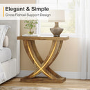End Table With Cross Fishtail Support For Living Room - Brown by HouseOfZazla
