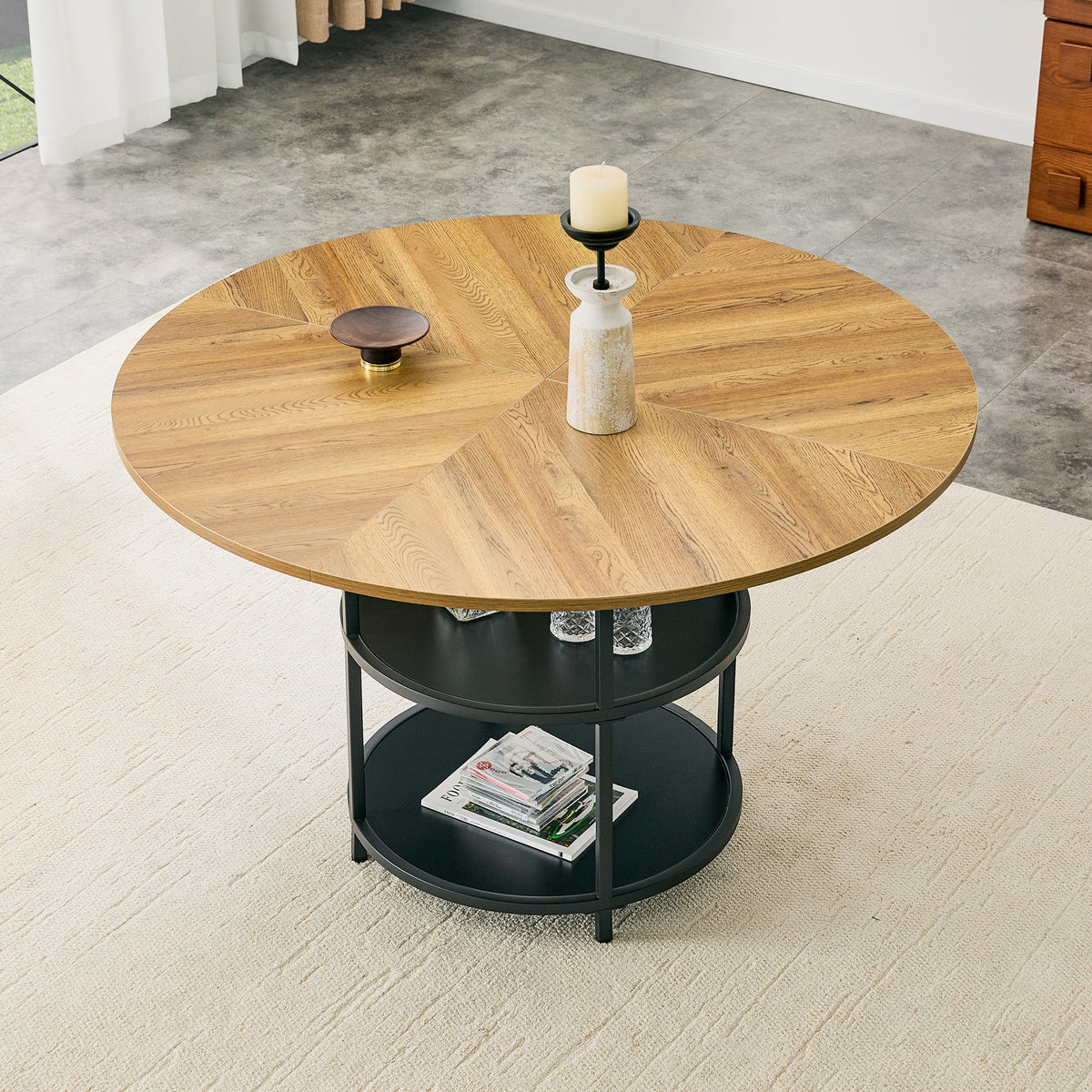 47.3-Inch Diameter Modern Splicing Circular Dining Table, photo 2 of 10