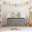 Toy Box Bench With Collapsible Drawers, Storage Cabinet Organizer - White