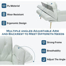 67.71 Inch Faux leather sofa bed with adjustment armres