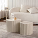 Round Wood Coffee Table for Living Room