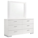Dulcey - 6 Drawer Dresser With Mirror - Gloss White by HouseOfZazla