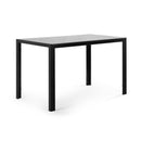 5 Pieces Dining Table Set For 4, Kitchen Room Tempered Glass Dining Table, 4 Faux Leather Chairs - Black by HouseOfZazla