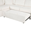 Sectional Sofa Pull-Out Sofa Bed Sleeper With A Storage Ottoman, Three Pillows And Charging Devices For Living Room by HouseOfZazla