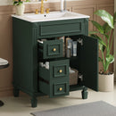 Bathroom Vanity With Sink, Compact Cabinet & 2 Drawers And Adjustable Shelf by Unique Piece Furniture
