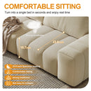 Combination Sofa Three Seats Cat Scratch Material High and Low Armrest Design Bacta Style beige