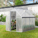 6x8 FT Polycarbonate Greenhouse, Outdoor Walk-in Green House with Vent Window, Hinged Door, Rain Gutter, Heavy-Duty Aluminum Hot House for Backyard Garden