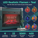 Electric Fireplace Insert Heater With Multicolor Flames, Remote Control - Black by HouseOfZazla