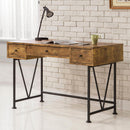 3 Drawer Writing Desk With Handles - Brown by HouseOfZazla