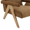 Zoey - Accent Chair - Chocolate Suede & Oak by Unique Piece Furniture