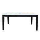 Nolan - Dining Table - White Natural Marble Top & Salvage Dark Oak