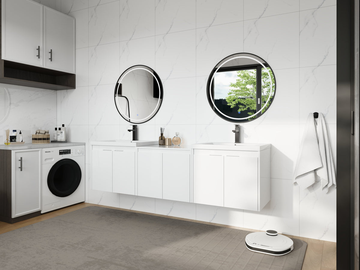 72" Bathroom Vanity With Resin Sink, Soft Close Doors and 1-Side Cabinet, photo 6 of 10
