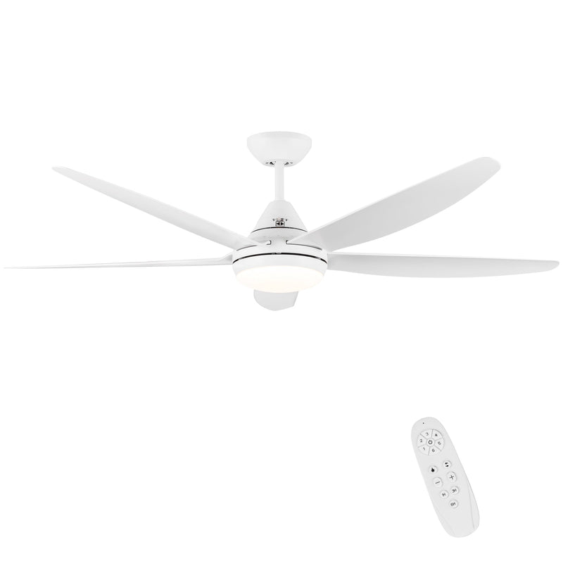 56 In Intergrated LED Ceiling Fan Lighting with White ABS Blade