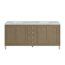 James Martin Chicago 72" Double Bathroom Vanity, Walnut Whisper