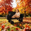 Folding Wagon Cart with Bench Seat – 500lb Capacity, 180L