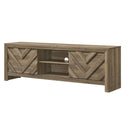 Chevron Patterned Living Room TV Stand - Light Brown by HouseOfZazla