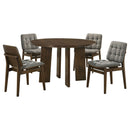 Strouse 5-piece Dining Set Grey and Walnut