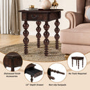 Solid Wood End Table with Drawer in Espresso Finish