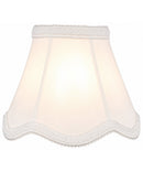 5"W x 4"H Set of 6 Down White Scallop Stretch Clip-on Candelabra Lampshade