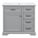 36" Bathroom Vanity With Sink, 2 Tip-Out Drawers, Soft Close Hinges by HouseOfZazla