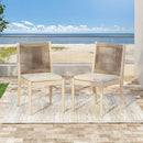 Cordoba Dining Chair Set of 2 with Acacia Wood Frame and Water Repellent Fabric