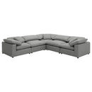 Segoura - 5 Piece Upholstered Modular Sectional With Reclined Back Pillows - Gray by HouseOfZazla