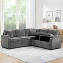 Modern L Shaped Sectional Sofa Bed With Hidden Storage Upholstery by HouseOfZazla