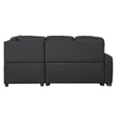 87.4"Sectional Sleeper Sofa with USB Charging Port and Plug Outlet,Pull-Out Sofa Bed with 3 Pillows, L-Shape Chaise for Living Room Small Apartment,Black