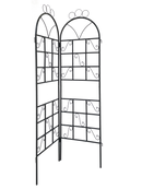 1Set (2pcs) Metal Garden Trellis for Climbing Plants Outdoor Rustproof Plant Support-Black