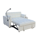 Modern Loveseat Futon Sofa With Pullout Bed, Adjustable Reclining Backrest, Toss Pillows by Unique Piece Furniture