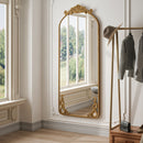 Full Body Arched Mirror With Vintage Carved Applique by HouseOfZazla