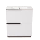 Fluted Bathroom Vanity With Ceramic Sink and Soft-Close Slides by HouseOfZazla