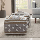 Mapleton - Outdoor / Indoor Pouf - Beige Gray / White by HouseOfZazla