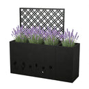 2-Piece Metal Planter Box with Trellis - Tulip Black by HouseOfZazla