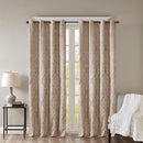Knitted Jacquard Damask Total Blackout Grommet Top Curtain Panel by HouseOfZazla