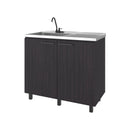 Alatna Freestanding Utility Base Cabinet with Stainless Steel Countertop and Faucet by HouseOfZazla