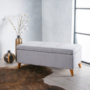 Kinetics Upholstered Storage Ottoman With Lift-Top And Button Tufted Seat - Light Gray by HouseOfZazla