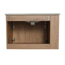 Modern Wall Mounted Bathroom Vanity With Sink And Storage Rack Soft Close Doors Plywood - Imitative Oak by HouseOfZazla