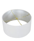 16"W 2 Light Swag Plug-In Pendant  White Linen Drum with Diffuser Black Cord