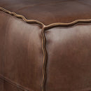 Brody Square Pouf Distressed Dark Brown