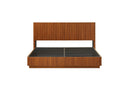 King Size Bed Frame with LED Lights in Walnut
