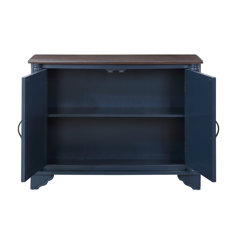 40" Console Table with Storage Shelf, Retro Entryway Table with Adjustable Storage Shelf, Sofa Couch Table for Hallway, Entry Way, Living Room, Foyer, Navy Blue and Brown Top