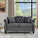 2 Seater Chesterfield Sofa With Rolled Arms And Nailhead Trim For Living Room by HouseOfZazla