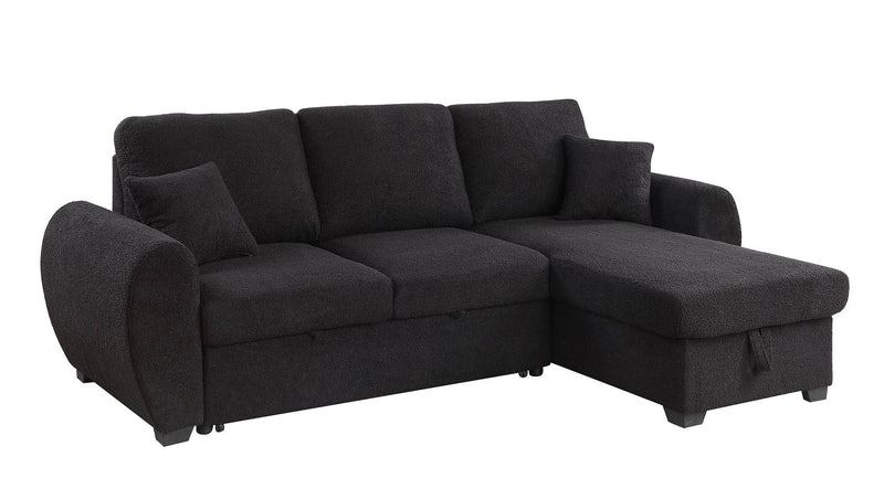Veronica - Reversible Sleeper Sectional Sofa With Storage Chaise - Black, photo 5 of 7