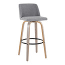 Toriano - Contemporary Fixed Height Barstool With Swivel With Round Footrest Comfort And Style (Set of 2) by HouseOfZazla